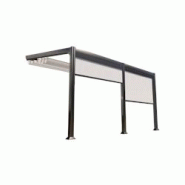 COULEURS DU MONDE Pergola adossée Antigua 3x4m aluminium avec toile coulissante et 2 écrans frontaux textilène gris - gris aluminium 3700263329463 COULEURS DU MONDE Pergola adossée Antigua 3x4m aluminium avec toile coulissante et 2 écrans frontaux textilène gris - gris aluminium 3700263329463