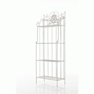 Décoshop26 - Étagère de rangement plantes chaussures cuisine 4 niveaux en métal 175x66x32 cm blanc vieilli ETA10091 - blanc 3000439165810