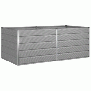 Helloshop26 - Jardinière rectangulaire moderne 195 x 100 x 45 cm design industriel extérieur en acier galvanisé gris clair 02_0059208 - gris acier