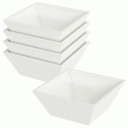 Helloshop26 - Lot de 5 cache-pots trapézoïdaux modernes jardin terrasse 40 x 40 x 15 cm en métal blanc 02_0052371 - blanc métal 3000237380767
