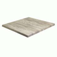 Plateau carré de table extérieur Werzalit 70x70cm décor pondérosa blanc