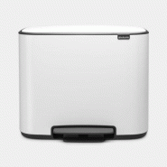 Poubelle à pédale Bo -3 x 11 litres - White pour trier les déchets avec style et écologie Poubelle à pédale Bo -3 x 11 litres - White pour trier les déchets avec style et écologie