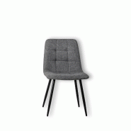 Stones Chaise En Tissu Gris Clair-Noir 55 Cmx44 Cm H. 81 Cm 4 Pcs - noir 8051361828897