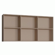 SURMEUBLE 6 NICHES DE RANGEMENTS POUR LIT ESCAMOTABLE HORIZONTAL 90 X 200 CM HAUTEUR 106 CM FINITION TAUPE MAT