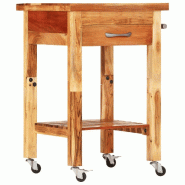 VidaXL Chariot de cuisine 55x55x89 cm bois massif d'acacia - 355013