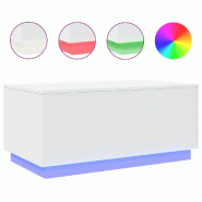 VidaXL Table basse avec lumières LED blanc 90x50x40 cm Modèle Atlas Ligne - 839875