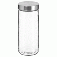 5FIVE - Bocal en verre 2 L, couleur argent - transparent verre JJ138