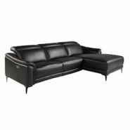 AC ANGEL CERDA Angel Cerdá Canapé d'angle relax droite en cuir noir 6205C 272 x 168 x 96 - noir fourrure 8435631032021 AC ANGEL CERDA Angel Cerdá Canapé d'angle relax droite en cuir noir 6205C 272 x 168 x 96 - noir fourrure 8435631032021