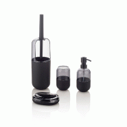 AQA Design Coffret d’accessoires de salle de bain IDRA en noir en abs et caoutchouc L.20 P.20 H.38,5 MP01898 - noir caoutchouc MP01898