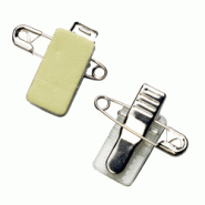 Attache adhésive pince + épingle - IDS24S - Lot de 100 pièces - Fixation adhésive, attache mixte pour badge