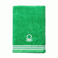 Benetton - Serviette de Bain 70x140cm 100% Coton Vert à Rayures Rainbow - vert BE707