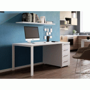 Bureau individuel Gamba U avec caisson 3 ou 4 tiroirs intégré Bureau individuel Gamba U avec caisson 3 ou 4 tiroirs intégré