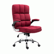 Décoshop26 - Chaise de bureau pivotante réglable en hauteur en tissu rouge forme ergonomique 04_0001876 - rouge 3000153332697