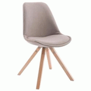 Décoshop26 - Chaise de salle à manger design scandinave en tissu taupe et pieds en bois clair forme carré 10_0003461 - 3000251591316 Décoshop26 - Chaise de salle à manger design scandinave en tissu taupe et pieds en bois clair forme carré 10_0003461 - 3000251591316