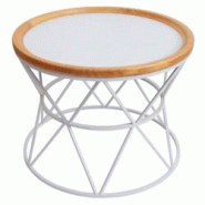 Décoshop26 - Table basse table d'appoint structure en métal et bois diamètre 66 cm blanc 04_0008470 - blanc 3000262578665 Décoshop26 - Table basse table d'appoint structure en métal et bois diamètre 66 cm blanc 04_0008470 - blanc 3000262578665
