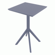Décoshop26 - Table de jardin lounge pour intérieur ou extérieur hauteur fixe 74 cm en plastique gris foncé 10_0003056 - 3000251373868