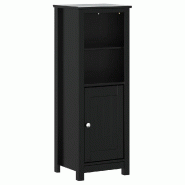 Helloshop26 - Armoire de salle de bain rangement 40 x 34 x 110 cm design moderne finition mate en pin noir 02_0047338 - noir métal 3000234719454