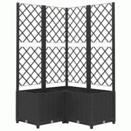 Helloshop26 - Jardinière bac lit surélevé plantes fleurs terrasse jardin avec treillis 80 x 80 x 136 cm PP noir 02_0038320 - 3000214210636 Helloshop26 - Jardinière bac lit surélevé plantes fleurs terrasse jardin avec treillis 80 x 80 x 136 cm PP noir 02_0038320 - 3000214210636