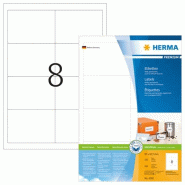 HERMA 800 étiquettes blanches Premium, format 97 x 67,7 mm (100 feuilles A4 / cdt) - 4280