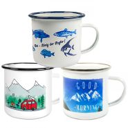 Mug métal vintage emaillé 350 ml personnalisable