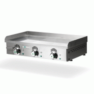 Plancha électrique NOVO-SNACK mi-rainurée en ACIER rectifié - L800 | Mainho - NSREM80N