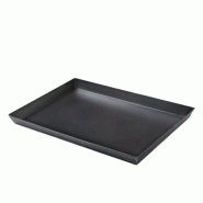 Plaque à pizza Pentalux en fonte bleue à coins évasés, 40 x 30 x 3 cm - noir 8019139700233