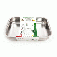 Plat à four 30x22x7,5 cm -  Argent Rectangle Inox Steelpan 30x22 cm - argenté inox 8015094111619
