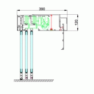 Porte piétonne coulissante télescopique LABEL - 300 / 2 vantaux - Extérieur - Détecteur de mouvement - Commande manuelle - Contrôle d'accès ou digicode_1