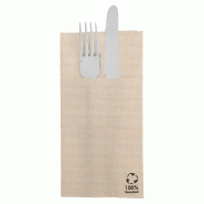Serviette kangourou 3 couverts ouate recyclée double point 39X40 cm - par 50