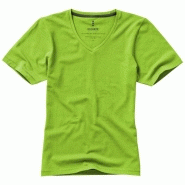 T-shirt bio manches courtes pour femme Kawartha - col V, tissu extensible et 200 g/m² T-shirt bio manches courtes pour femme Kawartha - col V, tissu extensible et 200 g/m²