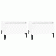 Tables d'appoint 2pcs Blanc brillant 50x46x35cm Bois ingénierie Modèle Jardin Protect Prime - 819521