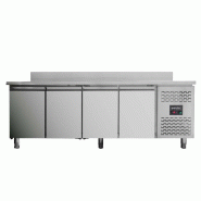 Vaiotec Comptoir réfrigéré EASYLINE / 4 portes avec crédence - monobloc, 2230 x 700 mm - inox 10010