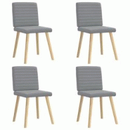 VidaXL Chaises à Manger Lot De 4 Gris Clair Tissu - gris 8721158567192 VidaXL Chaises à Manger Lot De 4 Gris Clair Tissu - gris 8721158567192