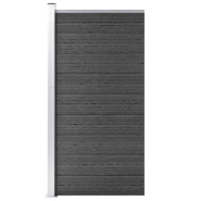 Vidaxl panneau de clôture wpc 95x186 cm noir 148979