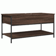 VidaXL Table basse chêne marron 100x50x50cm bois d'ingénierie et métal Modèle Prestige Horizon - 845350