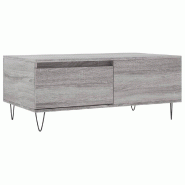 VidaXL Table basse Sonoma gris 90x50x36,5 cm Bois d'ingénierie Modèle Nova Bar - 830810