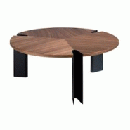 AC ANGEL CERDA Angel Cerdá Table basse ronde en noyer et acier noir 2113C Ø90 x 36 - marron Bois manufacturé 8435631024231 AC ANGEL CERDA Angel Cerdá Table basse ronde en noyer et acier noir 2113C Ø90 x 36 - marron Bois manufacturé 8435631024231