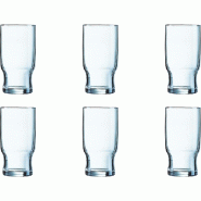 Arcoroc Campus Tumbler, verre à boire, empilable, 290ml, verre trempé, transparent, 6 pièces - transparent verre ARC 13849