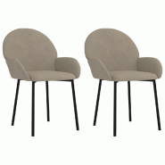 Chaises à manger lot de 2 Gris clair Velours Modèle Darnelle - 344763