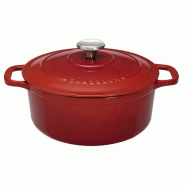 CHASSEUR cocotte ronde en fonte émaillée 28cm rubis puc472858 - rouge 3244334728583