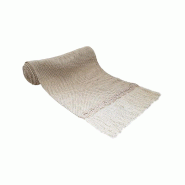 Chemin de table brodé naturel bohème 27cm x 3m