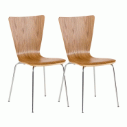 CLP Lot de 2 chaises visiteur Aaron Chêne - marron Bois manufacturé 307017 CLP Lot de 2 chaises visiteur Aaron Chêne - marron Bois manufacturé 307017