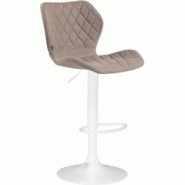 CLP Tabouret de bar Cork en tissu Taupe/Blanc - gris textile 313211 CLP Tabouret de bar Cork en tissu Taupe/Blanc - gris textile 313211