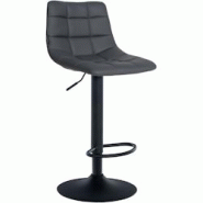 CLP Tabouret de bar Jerry similicuir Gris/Noir - gris polyester 322561 CLP Tabouret de bar Jerry similicuir Gris/Noir - gris polyester 322561