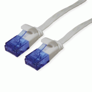 Cordon VALUE Cat.6A (Classe EA) UTP confectionné, plat, gris, 2 m Cordon VALUE Cat.6A (Classe EA) UTP confectionné, plat, gris, 2 m