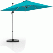COSTWAY Parasol Ø300cm, pied en croix, inclinable, carré, manivelle pour jardin et piscine. - bleu métal ZB33706NX