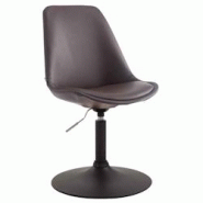 Décoshop26 - Chaise de salle à manger x1 pivotante hauteur réglable en PVC marron et pied trompette en métal noir 10_0003757 - marron 3000251750973 Décoshop26 - Chaise de salle à manger x1 pivotante hauteur réglable en PVC marron et pied trompette en métal noir 10_0003757 - marron 3000251750973