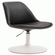 Décoshop26 - Chaise de salle à manger x1 pivotante hauteur réglable en PVC noir et pied trompette en métal blanc 10_0008616 - blanc métal 3000266