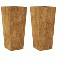 Helloshop26 - Jardinière bac lit surélevé plantes fleurs jardin terrasses lot de 2 35 x 35 x 75 cm acier corten Marron 02_0038942 - 3000217950409 Helloshop26 - Jardinière bac lit surélevé plantes fleurs jardin terrasses lot de 2 35 x 35 x 75 cm acier corten Marron 02_0038942 - 3000217950409