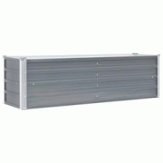 Helloshop26 - Jardinière lit surélevé plantes fleurs jardin acier galvanisé 160 x 40 x 45 cm gris 02_0001091 - 3000074501530 Helloshop26 - Jardinière lit surélevé plantes fleurs jardin acier galvanisé 160 x 40 x 45 cm gris 02_0001091 - 3000074501530